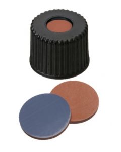 Bouchons à visser neochrom®, DN8, PP avec trou, septa butyl rouge/PTFE gris, 1x 100 pièces