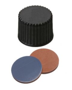 Bouchons à visser neochrom®, DN8, PP plein, septa Butyl rouge/PTFE gris, 1x 100 pièces