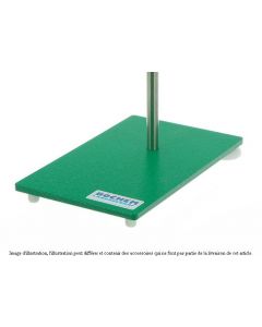 Base de statif, acier  (DIN 12892), long. 180mm, larg. 100mm, haut. 6mm, 0.8kg