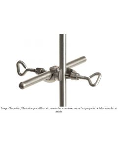 Double noix de serrage Bochem, acier inox 18/10 (DIN 12895), diam. 16.5 mm, angle 90°, filetage 6, vis à œil triangulaire M6/M8
