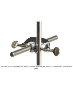 Double noix de serrage Bochem, en croix, aluminium, diam. 16,5 mm, filetage 8, angle 180+90°, vis violon M8/M10