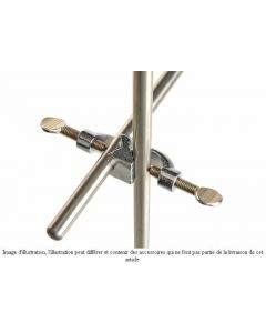 Double noix de serrage Bochem, en croix, fonte (DIN 12895), chromée, diam. 16.5 mm, angle 90+180 °, filetage 8, vis violon M8/M10