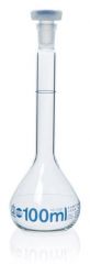 Fiole jaugée en verre borosilicaté 100 ml avec bouchon