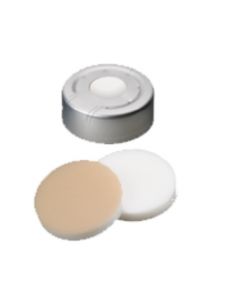 Capsules Headspace neochrom®, DN20, Alu, sécurité surpression, septa silicone blanc/PTFE beige, 1x 100 pièces 