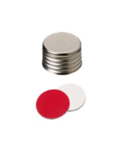 Bouchons à visser magnétiques UltraClean neochrom®, DN18, plein, septa silicone blanc/PTFE rouge, 1x 100 pièces 