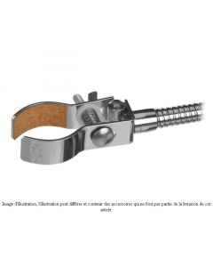 Pince, bras flexible, pour statif, acier inox 18/10, long. 290 mm, diam. 12 mm, diam. 40 mm