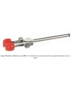 Pince standard, pour statif, alliage d'aluminium* / PVC rouge, long. 140 mm, diam. 12 mm, diam. 22-70 mm