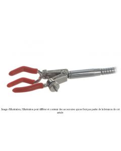 Pince, bras flexible, pour statif, alliage d'aluminium*, long. 220 mm, diam. 8 mm, diam. 0-30 mm